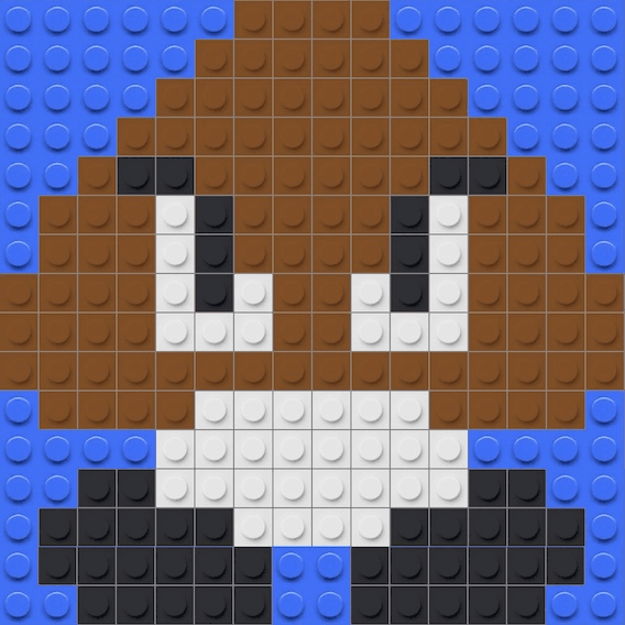 Mosa&iuml;que briques LEGO Goomba - Mario Bros